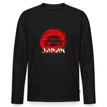 Japan Japanese Japanese - Men's Premium Organic Long Sleeve Shirt - black - Front - Nico (187cm)