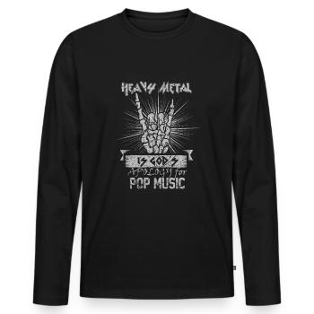 Heavy Metal - T-shirt manches longues Premium bio Homme - noir - Devant - Nico (187cm)