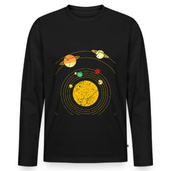 Solar system - Men's Premium Organic Long Sleeve Shirt - black - Front - Nico (187cm)