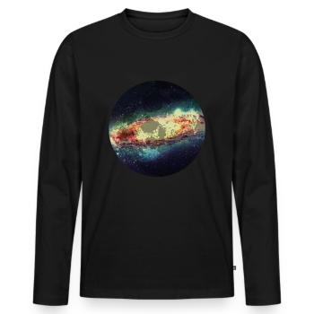 Galaxy Milky Way - T-shirt manches longues Premium bio Homme - noir - Devant - Nico (187cm)