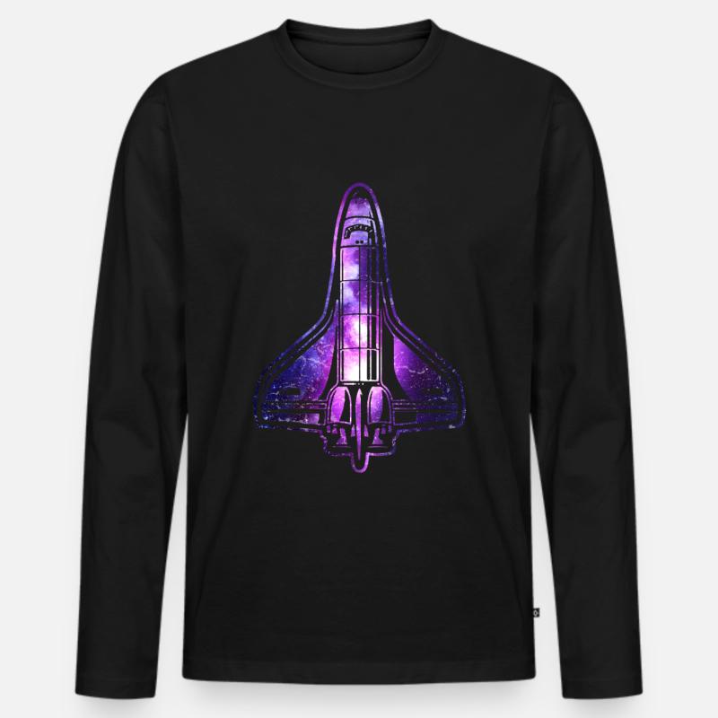 Space Shuttle Nasa Rakete Raumschiff - Männer Premium Bio Langarmshirt - Schwarz
