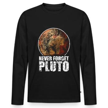 Pluto - Men's Premium Organic Long Sleeve Shirt - black - Front - Nico (187cm)