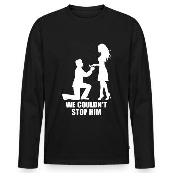 Partie de célibataire de célibataire Partie de célibataire - T-shirt manches longues Premium bio Homme - noir - Devant - Nico (187cm)