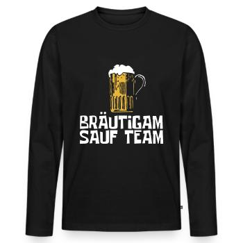 Bräutigam Sauf Team - Männer Premium Bio Langarmshirt - Schwarz - Vorne - Nico (187cm)