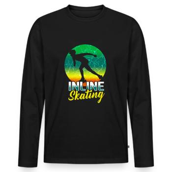 Inline Skating Inline Skating - Men's Premium Organic Long Sleeve Shirt - black - Front - Nico (187cm)