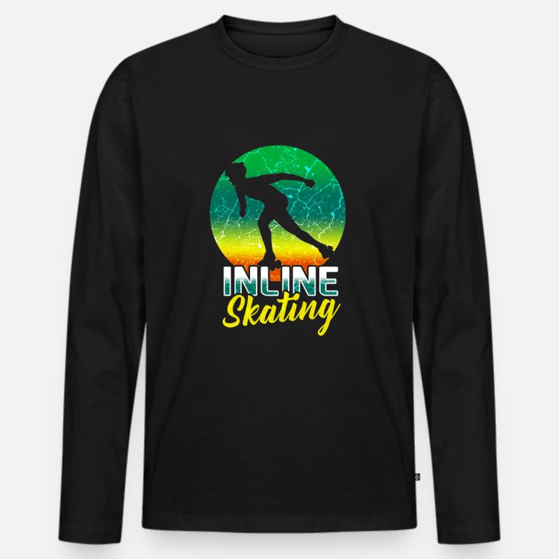 Inline Skating Inlineskaten - Männer Premium Bio Langarmshirt - Schwarz
