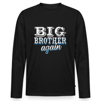 Grosser Bruder - Männer Premium Bio Langarmshirt - Schwarz - Vorne - Nico (187cm)