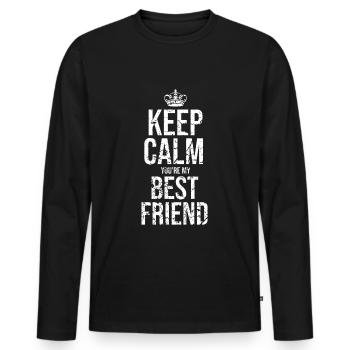 Bester Freund Beste Freundin - Männer Premium Bio Langarmshirt - Schwarz - Vorne - Nico (187cm)