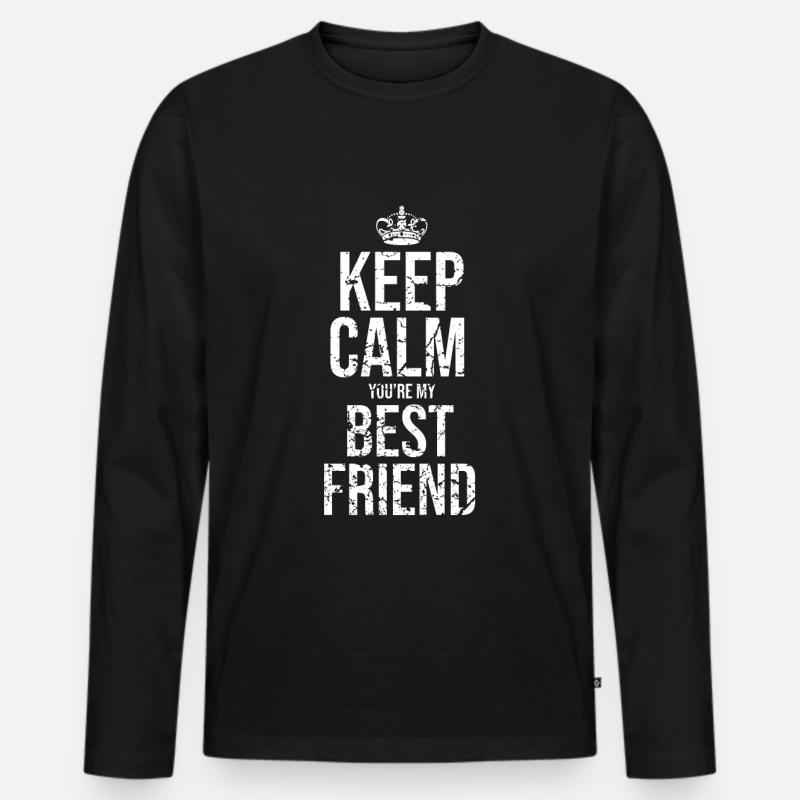 Bester Freund Beste Freundin - Männer Premium Bio Langarmshirt - Schwarz