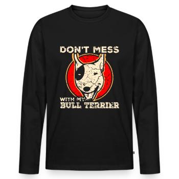 Bull Terrier - Men's Premium Organic Long Sleeve Shirt - black - Front - Nico (187cm)