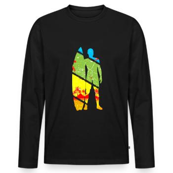 Surf surf planche de surf - T-shirt manches longues Premium bio Homme - noir - Devant - Nico (187cm)