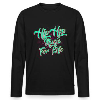 Hip Hop - Männer Premium Bio Langarmshirt - Schwarz - Vorne - Nico (187cm)