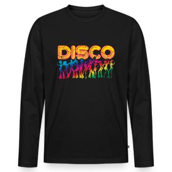 Disco - Männer Premium Bio Langarmshirt - Schwarz - Vorne - Nico (187cm)