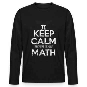 Mathématiques Mathématiciens - T-shirt manches longues Premium bio Homme - noir - Devant - Nico (187cm)