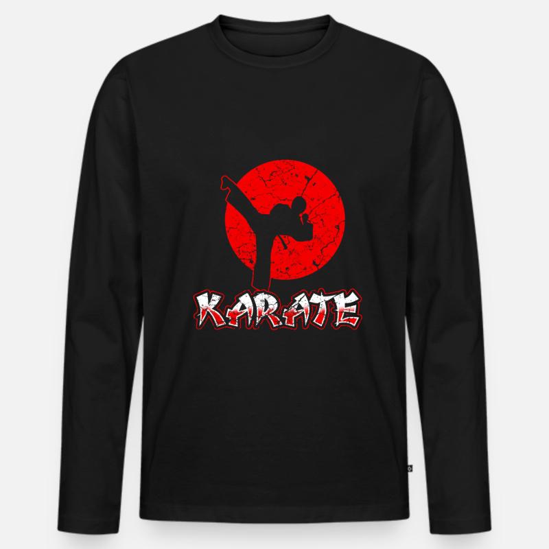 Karate - Männer Premium Bio Langarmshirt - Schwarz