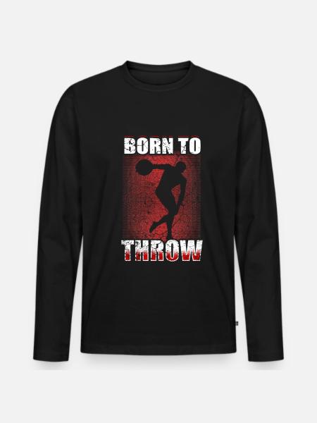 Diskus Diskuswurf Diskuswerfen Leichtathletik - Männer Premium Bio Langarmshirt - Schwarz