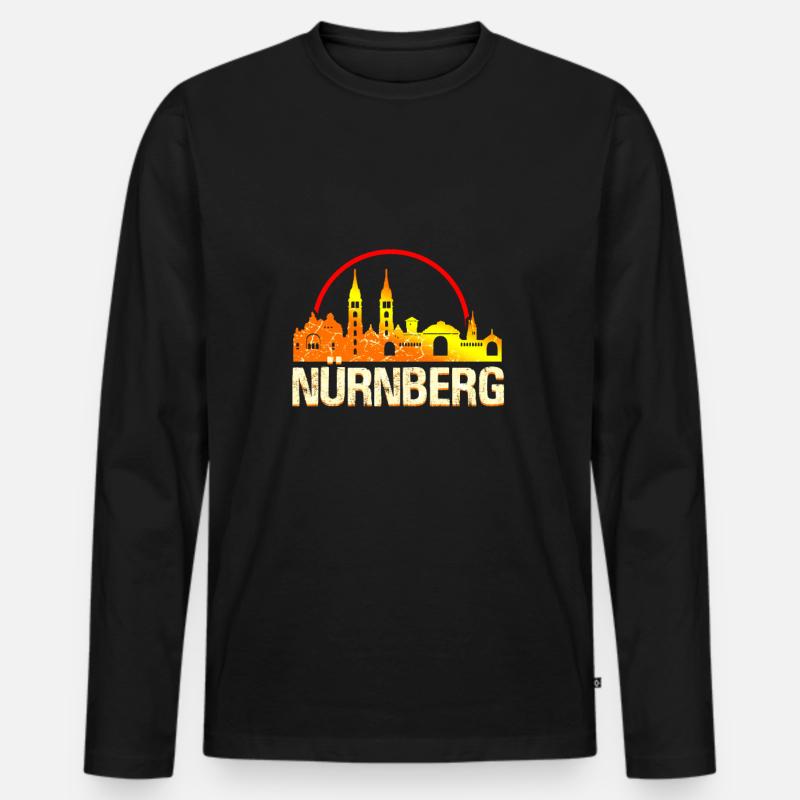 Nürnberg - Männer Premium Bio Langarmshirt - Schwarz