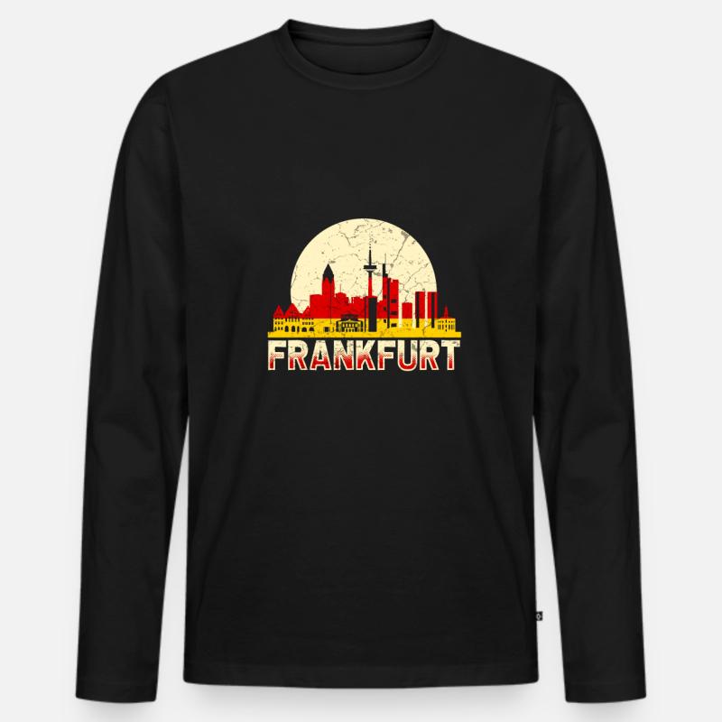 Frankfurt - Männer Premium Bio Langarmshirt - Schwarz