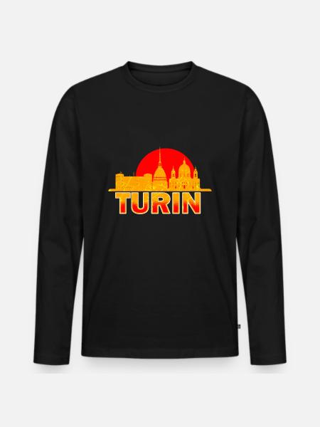 Turin - Men's Premium Organic Long Sleeve Shirt - black