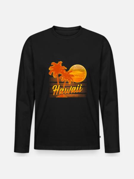 Hawaii - T-shirt manches longues Premium bio Homme - noir