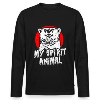 Polar bear polar bear - Men's Premium Organic Long Sleeve Shirt - black - Front - Nico (187cm)