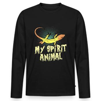 Eidechse Eidechsen - Männer Premium Bio Langarmshirt - Schwarz - Vorne - Nico (187cm)