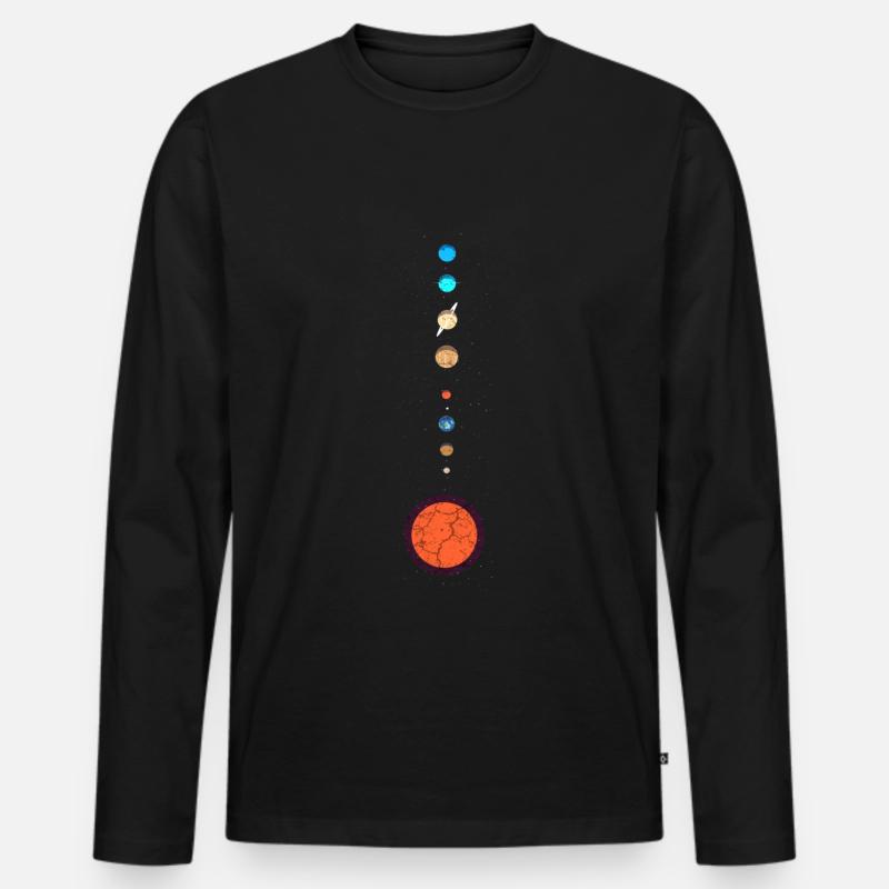 Sonnensystem Planeten - Männer Premium Bio Langarmshirt - Schwarz