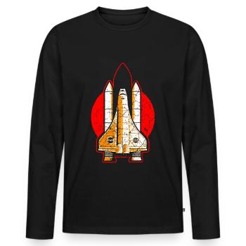 Space Shuttle Nasa Rakete - Männer Premium Bio Langarmshirt - Schwarz - Vorne - Nico (187cm)