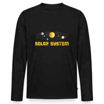 système solaire - T-shirt manches longues Premium bio Homme - noir - Devant - Nico (187cm)