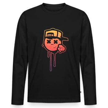 Graffiti - Männer Premium Bio Langarmshirt - Schwarz - Vorne - Nico (187cm)