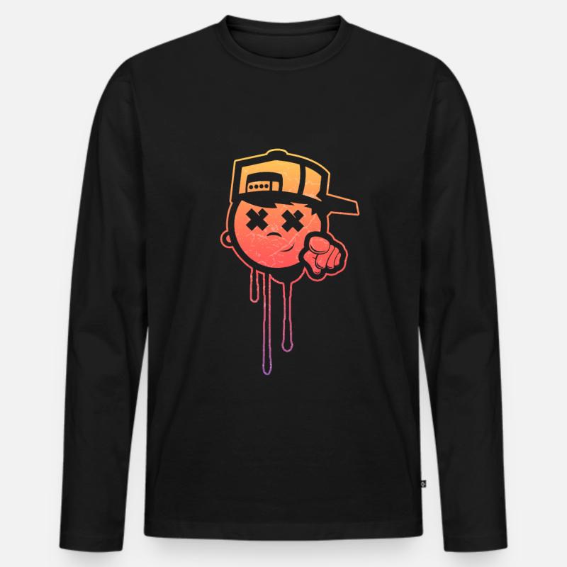 Graffiti - Männer Premium Bio Langarmshirt - Schwarz