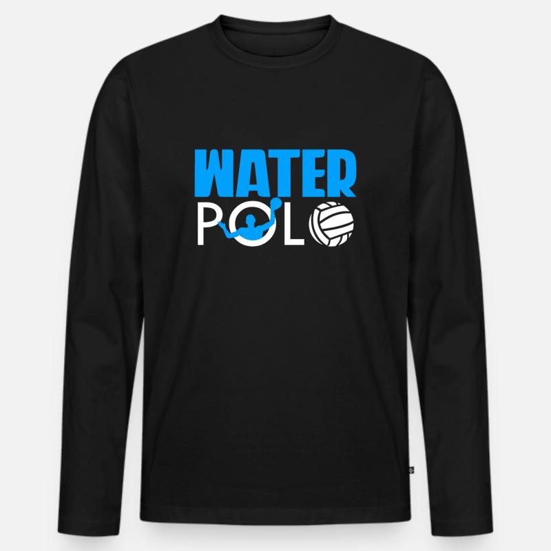 Wasserball - Männer Premium Bio Langarmshirt - Schwarz