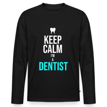 Dentist Dentist - Men's Premium Organic Long Sleeve Shirt - black - Front - Nico (187cm)