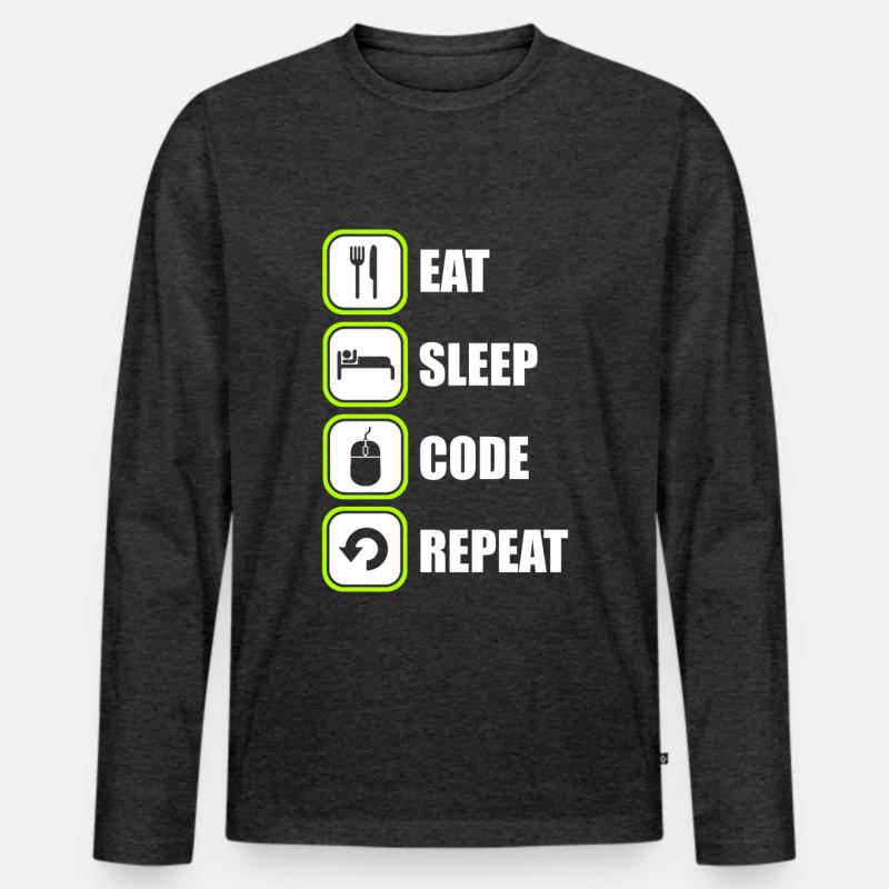 Prgrammierer Programmiererin Programmieren Code Männer Premium Bio Langarmshirt