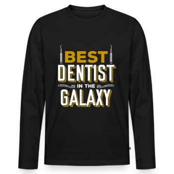 Dentist Dentist - Men's Premium Organic Long Sleeve Shirt - black - Front - Nico (187cm)