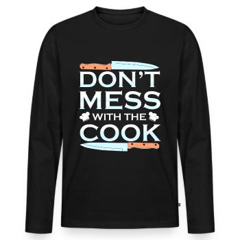 Cuisinier cuisinier cuisine - T-shirt manches longues Premium bio Homme - noir - Devant - Nico (187cm)