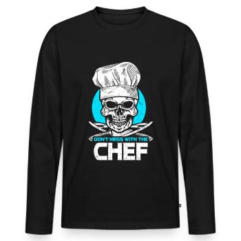 Cook Cook Cooking Kitchen - Men's Premium Organic Long Sleeve Shirt - black - Front - Nico (187cm)