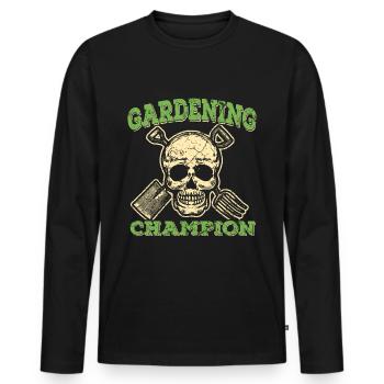 Gardener gardener gardening garden - Men's Premium Organic Long Sleeve Shirt - black - Front - Nico (187cm)