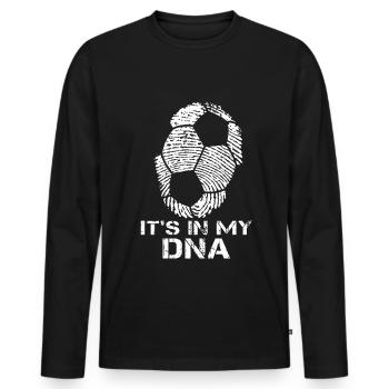 Fussball Fussballer DNA - Männer Premium Bio Langarmshirt - Schwarz - Vorne - Nico (187cm)