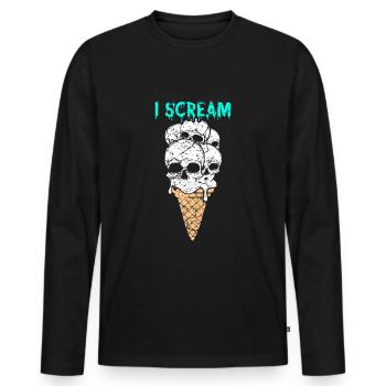 Horror I scream - Men's Premium Organic Long Sleeve Shirt - black - Front - Nico (187cm)