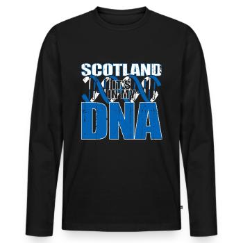 Scotland Scottish Scots Scottish DNA - Men's Premium Organic Long Sleeve Shirt - black - Front - Nico (187cm)