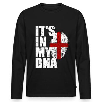 Angleterre Anglais Drapeau anglais - T-shirt manches longues Premium bio Homme - noir - Devant - Nico (187cm)
