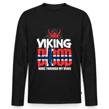 Norwegian Vikings - Men's Premium Organic Long Sleeve Shirt - black - Front - Nico (187cm)