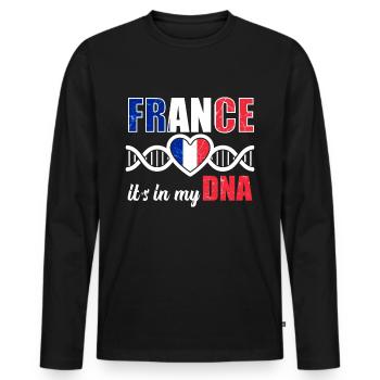 France France ADN - T-shirt manches longues Premium bio Homme - noir - Devant - Nico (187cm)