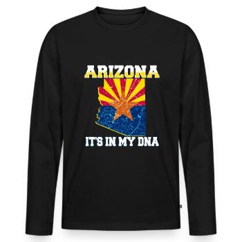 Arizona USA - Men's Premium Organic Long Sleeve Shirt - black - Front - Nico (187cm)