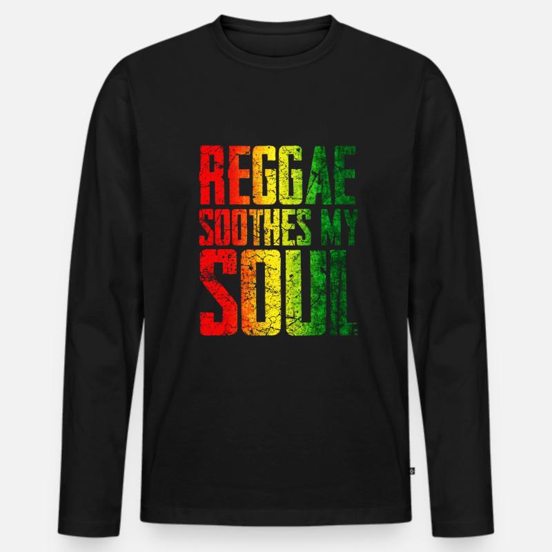 Reggae Musik - Männer Premium Bio Langarmshirt - Schwarz
