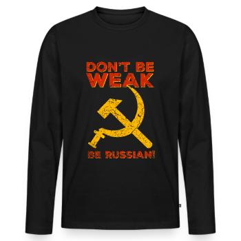 Russie Russie Union soviétique faucille - T-shirt manches longues Premium bio Homme - noir - Devant - Nico (187cm)