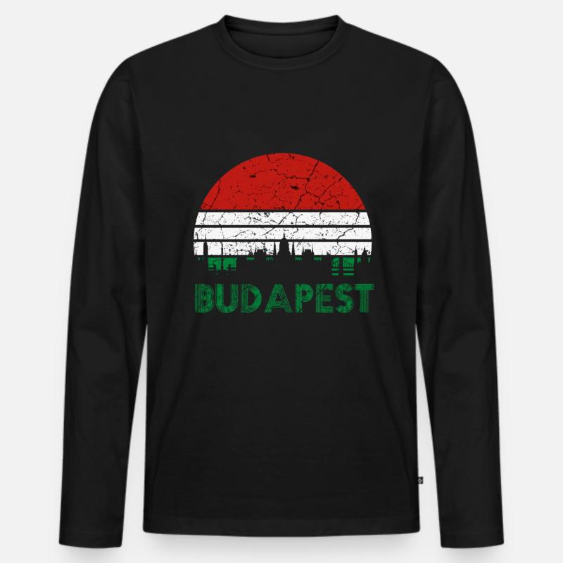 Budapest Ungarn - Männer Premium Bio Langarmshirt - Schwarz