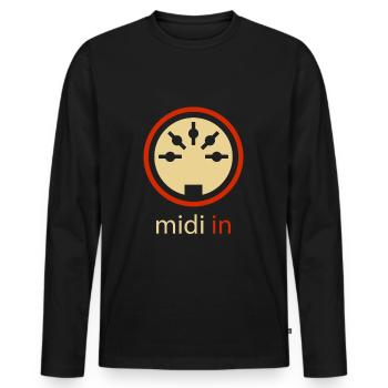 Midi In 5-pol DIN Audio Synthesizer Vintage Stereo - Männer Premium Bio Langarmshirt - Schwarz - Vorne - Nico (187cm)