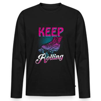Roller skates roller skating - Men's Premium Organic Long Sleeve Shirt - black - Front - Nico (187cm)